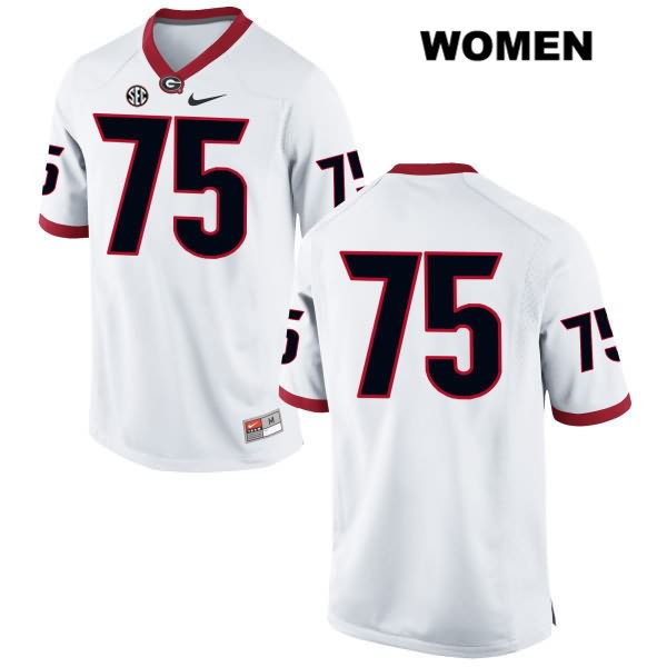 Georgia Bulldogs Women's Thomas Swilley #75 NCAA No Name Authentic White Nike Stitched College Football Jersey LRK5756RZ